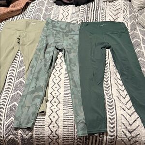 All in Motion Kids Leggings Trio - Olive, Camouflage, Forest Green